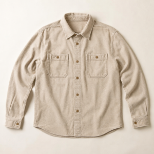 Overshirt Frame 05 in Sand, front view