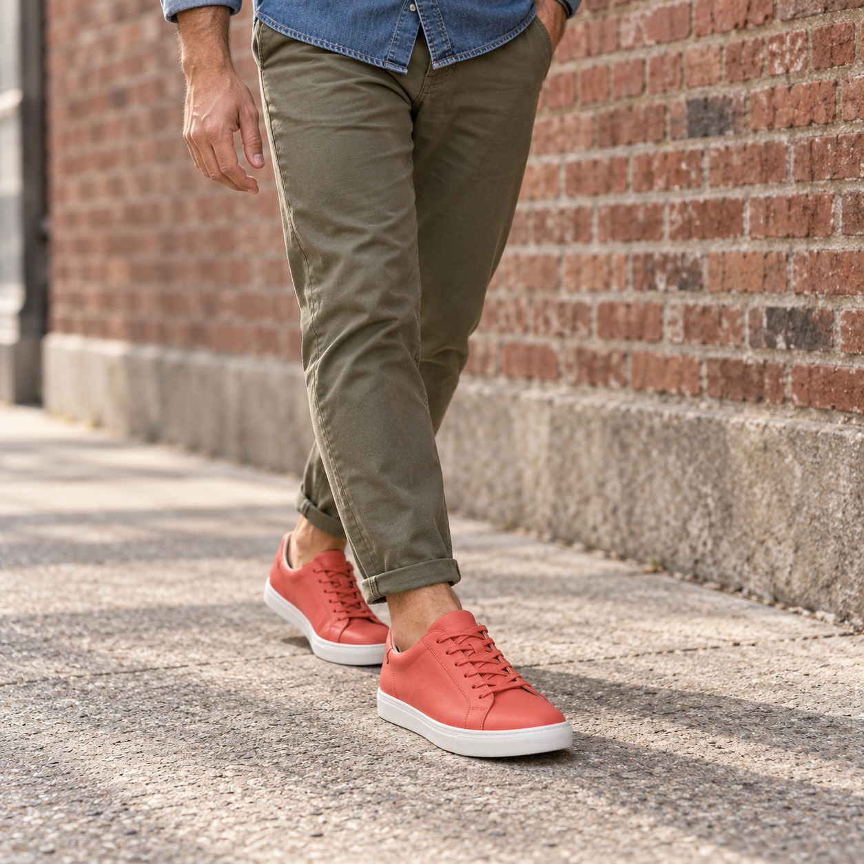 Adult wearing Shift 06 in Coral